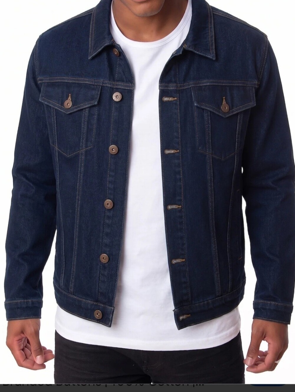 Forever 21 Men's Dark Blue Denim Jacket